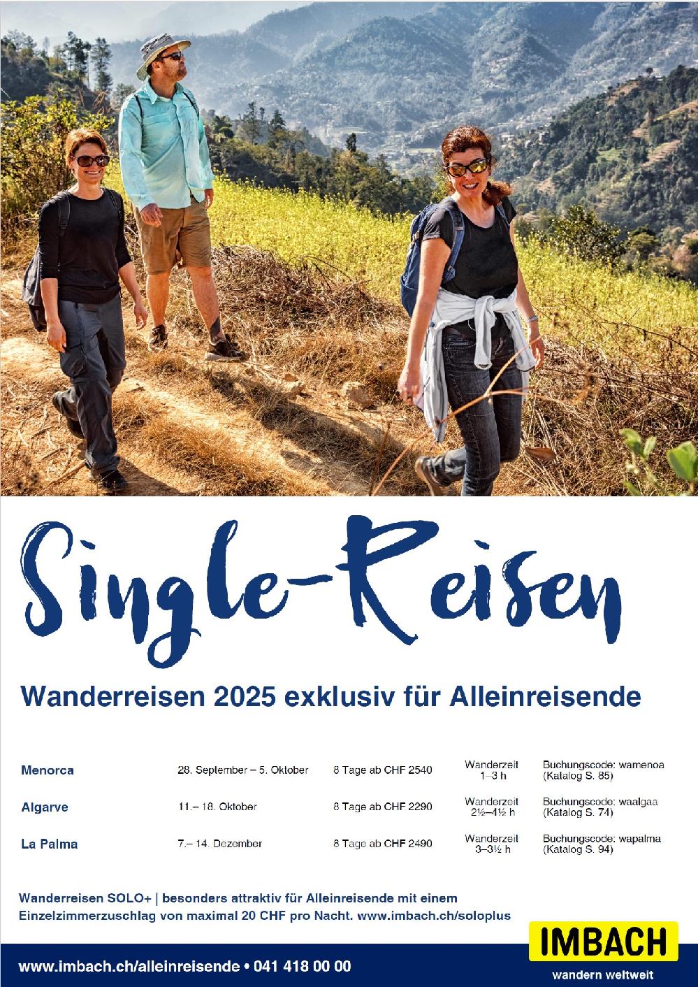 Imbach Flyer Single-Reisen 2025