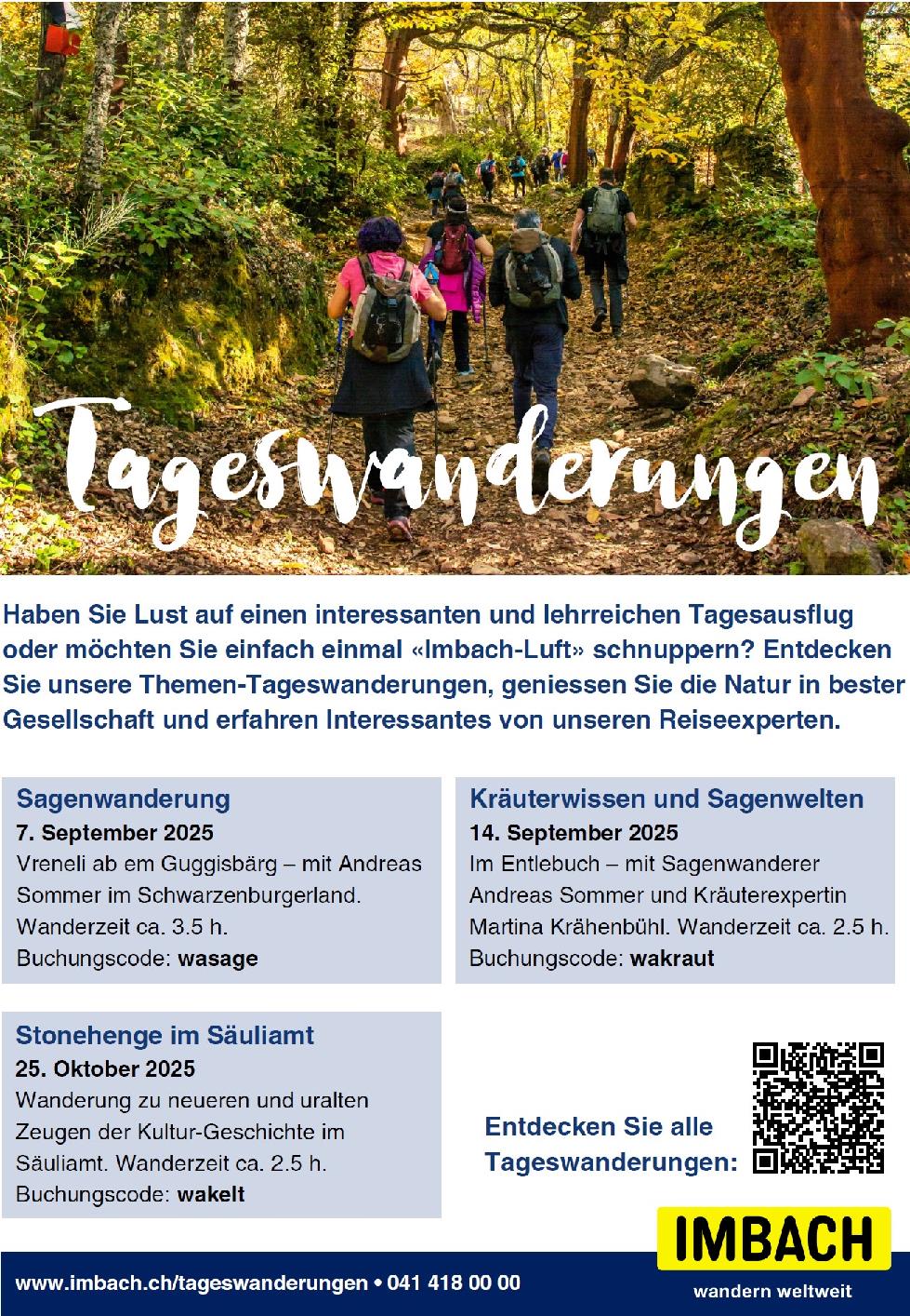 Imbach Flyer Tageswanderungen 2025
